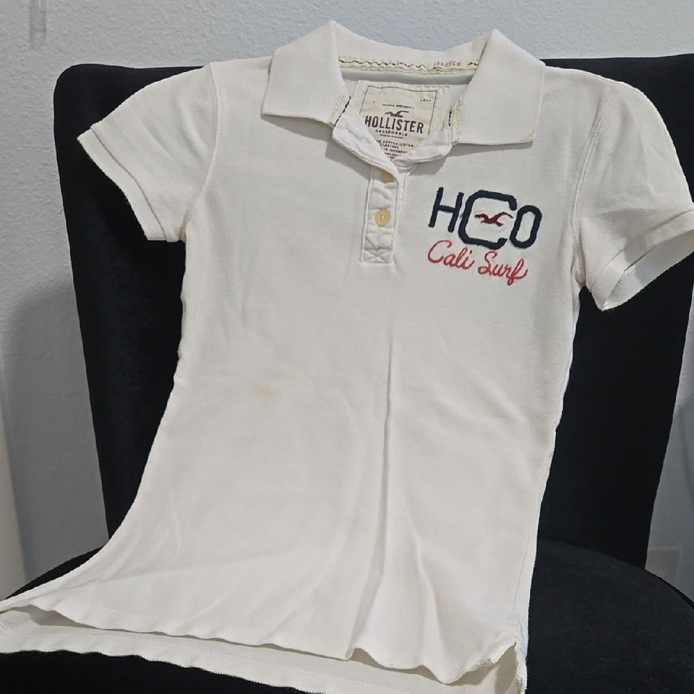 Vintage Y2K Hollister White Polo Classic Short Sleeve